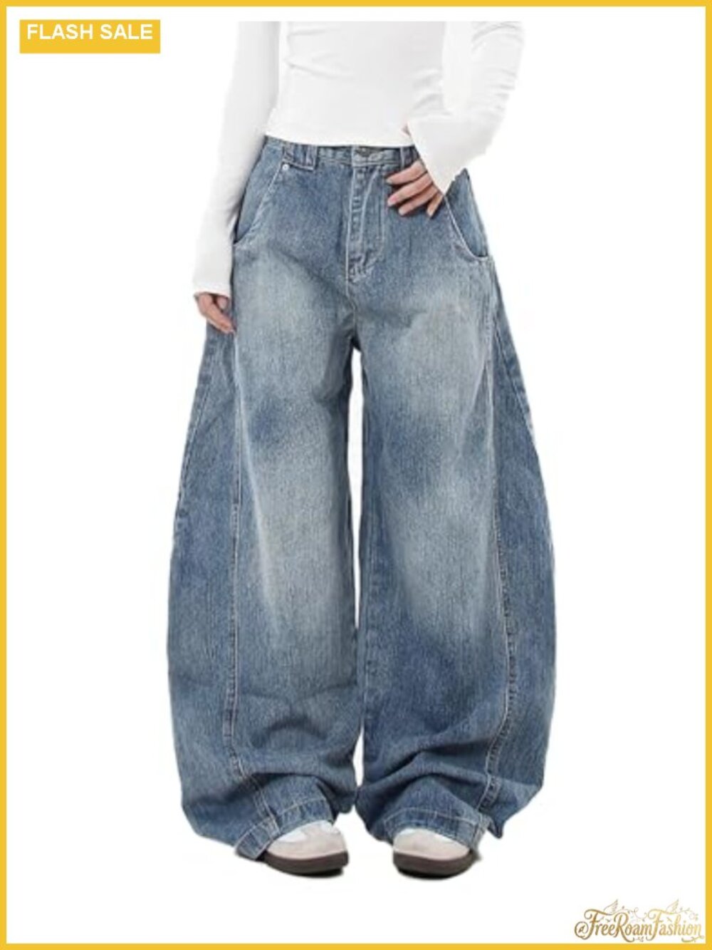 Baggy Jeans Women Wide Leg Vintage Y2K Denim Pants High Waist Oversized Hip Hop